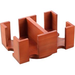 Mifoci Playing Wooden Card Tray Canasta Card Holder 6 Deck Rotating Card Tray Playing Card Holder 360 Degree Swivel Wood Poker Dual Deck Tray for Adult Table Games Parties (7.09 x 5.12 x 3.35 Inch)