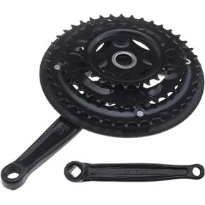 Mountain Bike Triple Crankset Kit 170mm Crank Arm Black 42/34/24T Chainrings with Bottom Bracket Fit for 5/6/7/8 Speed Most MTB