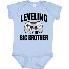 inktastic Leveling Up To Big Brother Baby Bodysuit
