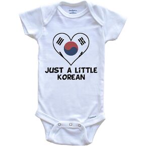 Just A Little Korean One Piece Baby Bodysuit - Funny South Korea Flag Baby Bodysuit