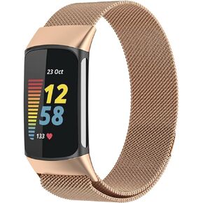 Metal Replacement Bands for Fitbit Charge 5 Advanced Fitness & Health Tracker Accessories Stainless Steel Metal Watchbands for Women Men