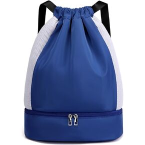 ALUSBELL Large Drawstring Backpack Sports Gym Sackpack Basketball Bag String Bag Cinch Beach Swim Bag for Women Men,Green