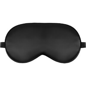 Sleep Mask Silk Eye Mask for Sleeping, Eye Cover Soft Satin Blindfold Adjustable Strap, Satin Blackout for Men & Women, Super Soft Eyeshade for Night Sleeping (Black)
