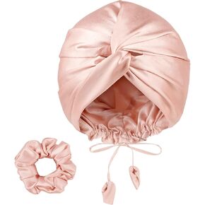 باريسبيلا غطاء رأس من الساتان الحريري القابل للعكس للنوم، ناعم كالحرير لفافة شعر للنوم، قبعة نوم من الساتان قابلة للتعديل للنساء، عمامة أنيقة للشعر المجعد، أسود، عبوة من قطعة واحدة in Kuwait