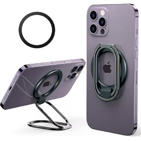 【ترقية 2024】 حامل حلقة هاتف آمن من Mag، مسند مغناطيسي قابل للتعديل SUPERONE وقبضة هاتف قابلة للإزالة متوافقة مع iPhone 15 و14 و13 و12 سلسلة MagSafe لجميع الهواتف - أسود in Kuwait