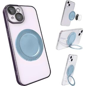 حامل حلقة هاتف مغناطيسي لمسند PopSocket لسلسلة iPhone 12 13 14 15 متوافق مع حامل الهاتف القابل للإزالة MagSafe باللون الأزرق