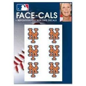 Wincraft MLB New York Mets Face Tattoos, Team Colors, One Size