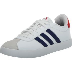 adidas Vl Court 3.0 Lace-Up Sneaker, White/Dark Blue/Better Scarlet, 12 US Unisex Little Kid