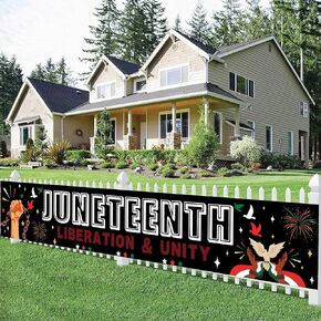 Juneteenth Decorations Banner - 118'' x 19'' Happy Juneteenth Banner, Juneteenth Party Decorations Sign for Home Juneteenth Decor