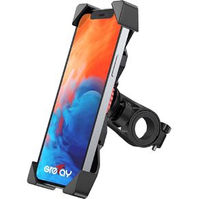 Bike Phone Mount Universal Motorcycle Cell Phone Holder Anti Shake Cradle Clamp for Road Bike/MTB/Scooter with 360 Rotation for 3.5-6.5 inch Smartphone