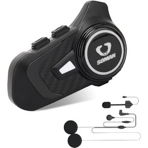 Motorcycle Helmet Bluetooth Intercom 1500M Wireless Communication System Waterproof Motorcycle Bluetooth Headset with DPS Reduce Noise for Motorcross