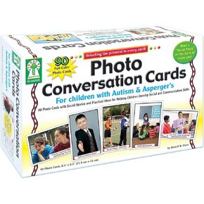 Key Education Photo Conversation Cards—Social Emotional Flash Cards For Children With Autism and Aspergers, Behavioral and Communication Skills Practice, Educational Games for Kindergarten+ (90 pc)