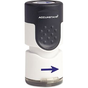 Cosco Accustamp Message Round Pre-Inked Message Stamp, Arrow Symbol, 5/8" Diameter Impression, Blue Ink (035654)