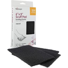 Sunmight Scuff Pad Retail Pack 6" x 9" Gray Pad, 80200R, 3 Pads