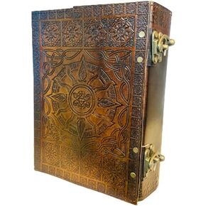600 pages large sun embossed journal | handmade blank notebook grimoire book of shadows sketchbook writing 7 x 10 brown