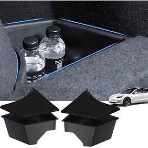 Rear Trunk Organizer for Tesla Model 3 2016-2023, Rear Trunk Side Storage Bins for Tesla Model 3 Accessoires