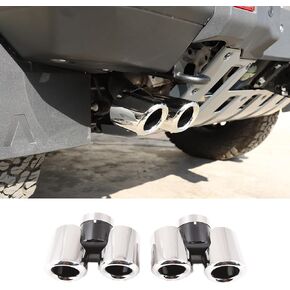 Car Exhaust Tip Compatible with INEOS Grenadier 2020-2024 Stainless Steel Quad Staggered Gloss Black Exhaust Tip Decorative Accessories (Gloss Black)