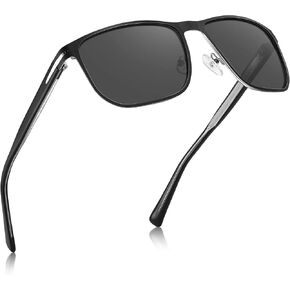 CARFIA Square Polarized Sunglasses for Men UV400 Protection Wide Metal Frame Driving Golf Glasses in Kuwait
