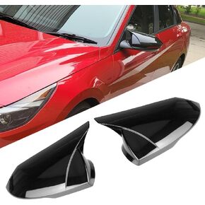 Rear View Mirror Cover Caps Compatible with Hyundai Elantra 2021 2022 2023 (Carbon Fiber Style)