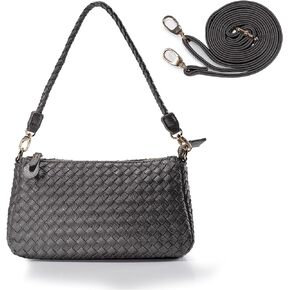 Woven Crossbody Purse for Women,Women's Stylish Wrislet Bag Everyday Purses,Small Shoulder Handbag Contains 2 Straps