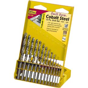 IVY Classic 04188 5-Piece Cobalt Steel Drill Bit Set, 135-Degree Split Point, Sturdy Plastic Case