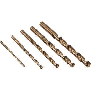 IVY Classic 04188 5-Piece Cobalt Steel Drill Bit Set, 135-Degree Split Point, Sturdy Plastic Case