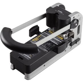 CARL, Extra Heavy Duty, 2 Hole Paper Punch, 300 Sheets Punch Capacity,Black and Silver