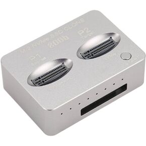 NVME M.2 Duplicator, JMS586U Master M.2 NVME SATA Dual Bay Offline Clone 20Gbps USB C to NVME Docking Station for M2 SSD M Key Hard Drives Enclosure