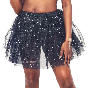 Layered Tulle Tutu Skirt Star Ballet Dance Tutu Rave Tutu Skirts Costume for Women and Girls