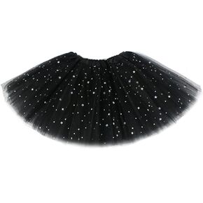 RELBCY Layered Tulle Tutu Sparkly Star Tutu Skirt Princess Ballet Dance Tutus for Women and Girls