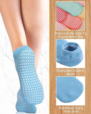 100 Pairs Non Slip Pilates Socks with Grip Yoga Socks Anti Skid Hospital Socks Barre Socks with Grips for Women Girl Workout in Saudi Arabia