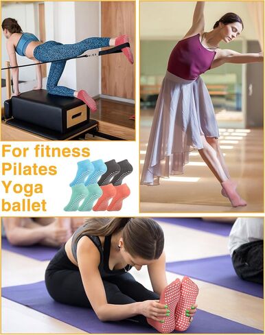 100 Pairs Non Slip Pilates Socks with Grip Yoga Socks Anti Skid Hospital Socks Barre Socks with Grips for Women Girl Workout in Saudi Arabia