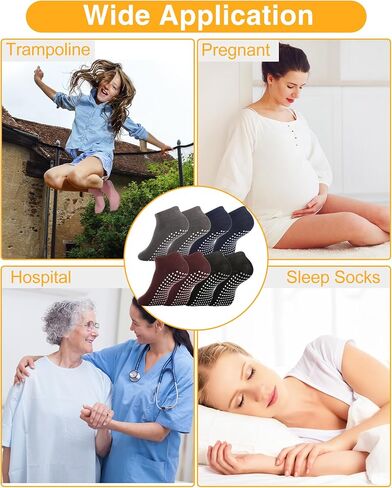 100 Pairs Non Slip Pilates Socks with Grip Yoga Socks Anti Skid Hospital Socks Barre Socks with Grips for Women Girl Workout in Saudi Arabia