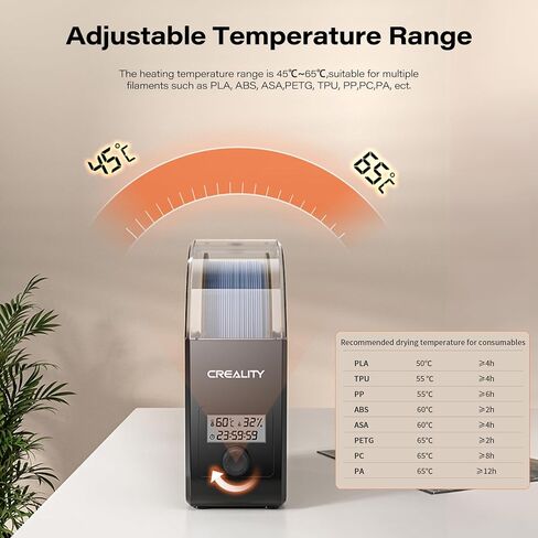 Official Creality Filament Dryer Box 2.0 for PLA ABS PETG TPU ASA PC PA PP 3D Printer Filament Dry, Adjustable 45°C-65°C Dehydrator,24-Hour Timer Storage Drier Keep Materials Drying During Printing in Saudi Arabia