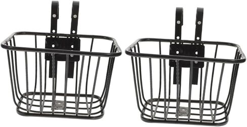 INOOMP 2 pcs Bicycle Basket Kid Bike Basket Kids Bike Basket Kid Stuff Bike Baskets for Adult Bikes Front Basket Foldable Bike Riding Storage Gadget Metal Bike Basket Cycling Accessory in Saudi Arabia
