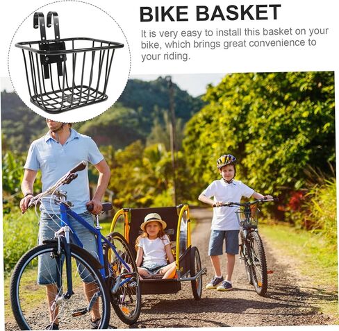 INOOMP 2 pcs Bicycle Basket Kid Bike Basket Kids Bike Basket Kid Stuff Bike Baskets for Adult Bikes Front Basket Foldable Bike Riding Storage Gadget Metal Bike Basket Cycling Accessory in Saudi Arabia