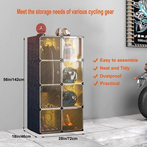 رف تخزين خوذة الدراجة النارية، خزانة عرض الخوذة، رف منظم للخوذة مناسب لتخزين معدات ركوب الدراجات النارية in Kuwait