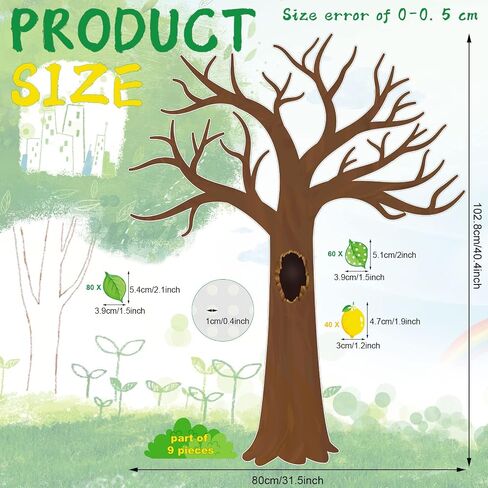 189 Pcs Classroom Tree Bulletin Board Set Summer Lemon Tree Bulletin Board Decor with Polka Dot Leaves Cutouts Lemon Cutouts for School Classroom Chalkboard Wall Decor in Saudi Arabia
