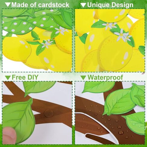 189 Pcs Classroom Tree Bulletin Board Set Summer Lemon Tree Bulletin Board Decor with Polka Dot Leaves Cutouts Lemon Cutouts for School Classroom Chalkboard Wall Decor in Saudi Arabia