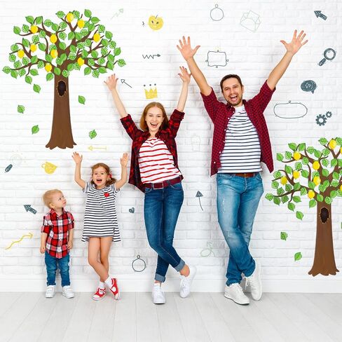 189 Pcs Classroom Tree Bulletin Board Set Summer Lemon Tree Bulletin Board Decor with Polka Dot Leaves Cutouts Lemon Cutouts for School Classroom Chalkboard Wall Decor in Saudi Arabia