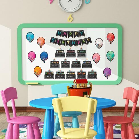 26pc Happy Birthday Bulletin Board Set Chalkboard Bulletin Board Classroom Birthday Decoration Cutouts for Calendars Bulletin Boards Back to School Decoration in Saudi Arabia