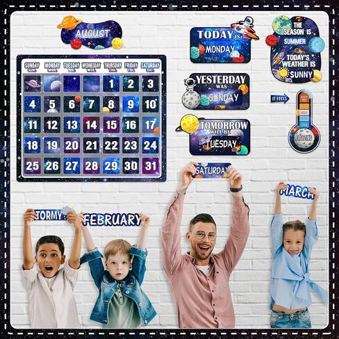 85 قطعة من لوحة نشرة تقويم كاندي لاند، لوحة نشرة تقويمية للفصل الدراسي مع أرقام شهر الطقس للعودة إلى المدرسة، موضوع جميل، سبورة سبورة لتزيين جدران الفصل الدراسي in Kuwait