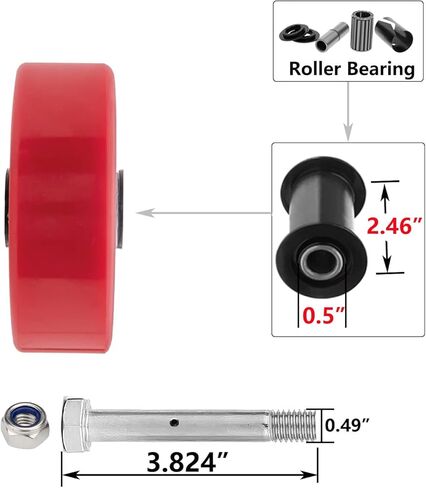 عجلات شديدة التحمل مقاس 6 × 2 - عجلات صناعية من مادة البولي يوريثين ذات قدرة تحمل قوية تصل إلى 1200 رطل، عجلة صلبة، تستخدم على نطاق واسع في الأثاث، ومقعد العمل، وصندوق الأدوات (1 صلب) in Kuwait