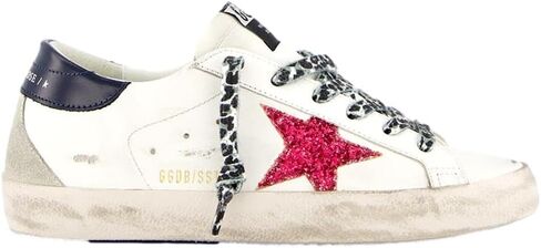 Golden Goose Women's Super Star Leather Upper and Heel Glitter Star Suede Spur Signature Foxing Fashion Sneaker in Saudi Arabia
