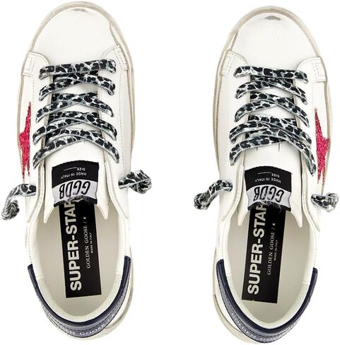 Golden Goose Women's Super Star Leather Upper and Heel Glitter Star Suede Spur Signature Foxing Fashion Sneaker in Saudi Arabia