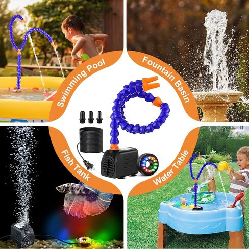 مضخة طاولة المياه مع أضواء ملونة، مضخة تدفق مياه صيفية قابلة للتعديل للأولاد والبنات، طاولة مياه مع أنابيب مياه مزدوجة، ألعاب طاولة رش في الهواء الطلق للأولاد والبنات in Kuwait