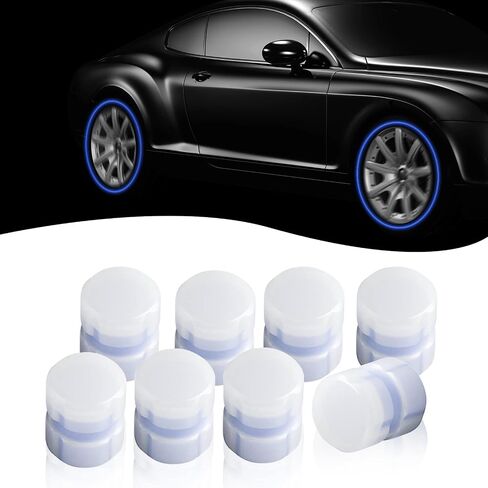 Ajxn Pack-4 أغطية صمامات الإطارات المضيئة، غطاء أغطية هواء الإطارات المتوهجة، أغطية جذعية صمام إطارات السيارة المتوهجة ليلاً، ملحقات ديكور السيارة المطورة حديثًا تناسب معظم الدراجات النارية وسيارات الدفع الرباعي والشاحنات والسيارات (أخضر) in Saudi Arabia