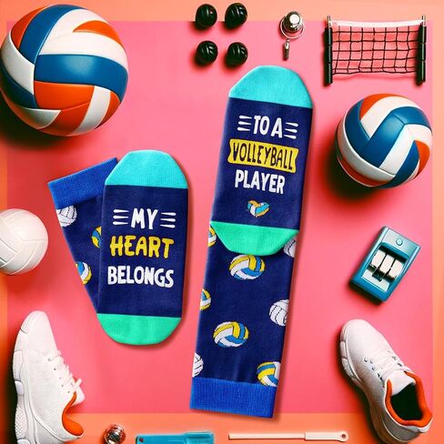 HAPPYPOP Sports Gifts For Women Men - Volleyball Basketball Runner Hiker Softball Skateboarder Socks in Saudi Arabia
