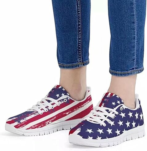 American Flag Shoes Men's Fashion Sneaker Sports Running Shoes Causal Travel Walking Flat Shoe Breathable in Saudi Arabia