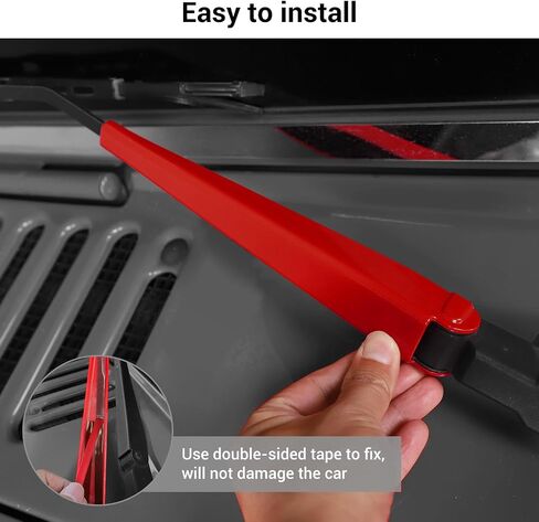 Hoolcar Front Windshield Wiper Accessories Front Window Arm Blade Cover Trim Compatible with Jeep Wrangler JK JKU 2007-2017, Red, 2Pcs in Saudi Arabia